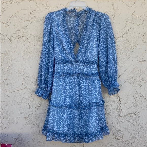 Long Slv Ruffle Backless mini dress - Picture 7 of 7